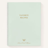 Modern Sage Green Gold Script Monogram Notizblock (Vorderseite)