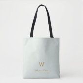 Modern Sage Green Gold Script Monogram Tasche (Vorderseite)