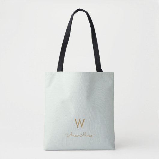Modern Sage Green Gold Script Monogram Tasche (Vorderseite)