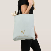 Modern Sage Green Gold Script Monogram Tasche (Von Nahem)