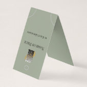 Modern Sage Green Hanging Bracelet Display Logo Visitenkarten (Rückseite)