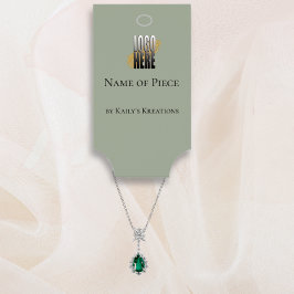 Modern Sage Green Hanging Bracelet Display Logo Visitenkarten