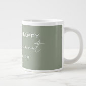 Modern Sage Green Happy Retirement Personalized  Jumbo-Tasse (Rechts)