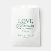 Modern Sage Green Love and Thanks Wedding  Geschenktütchen (Vorderseite)
