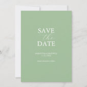 Modern Sage Green Minimal Save The Date (Vorderseite)
