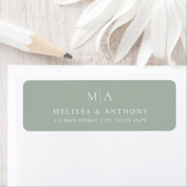 Modern Sage Green Minimal Wedding Return Address