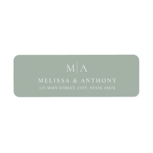 Modern Sage Green Minimal Wedding Return Address (Vorne)