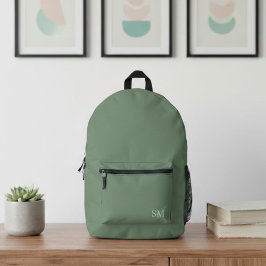 Modern Sage Green Minimalist Backpack - Classy Bedruckter Rucksack