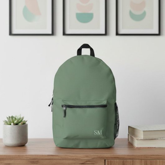 Modern Sage Green Minimalist Backpack - Classy  Bedruckter Rucksack