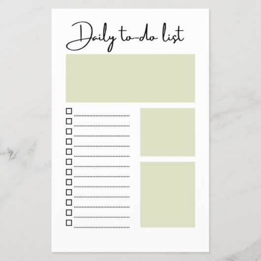 Modern Sage Green Minimalist Daily To-Do List Flyer (Vorne)