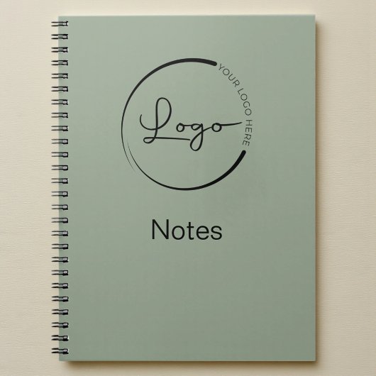 Modern Sage Green Minimalist Logo Professional Notizblock