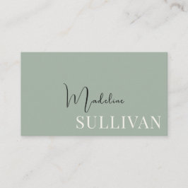 Modern Sage Green Minimalistisch Visitenkarte