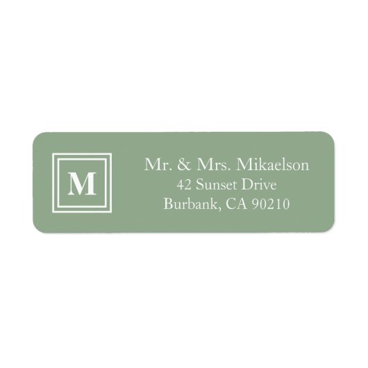 Modern Sage Green Monogram (Vorne)