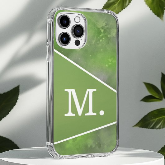 Modern Sage Green Monogram Case-Mate iPhone Hülle