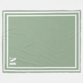 Modern Sage Green Monogram Fleecedecke (Vorderseite (Horizontal))