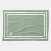 Modern Sage Green Monogram Geschirrtuch (Horizontal)