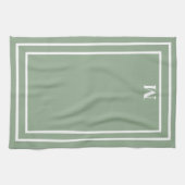 Modern Sage Green Monogram Geschirrtuch (Horizontal)
