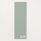Modern Sage Green Monogram Initials Personalized Yogamatte (Rückseite)