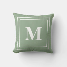 Modern Sage Green Monogram Kissen