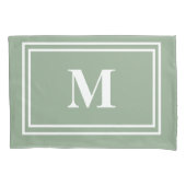 Modern Sage Green Monogram Kissenbezug (Vorderseite)