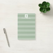 Modern Sage Green Monogram Post-it Klebezettel (Büro)