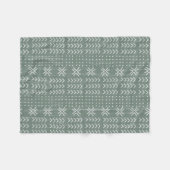 Modern Sage Green Mud Tuch Afrikanisches Muster Fleecedecke (Vorderseite (Horizontal))