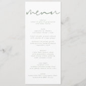 Modern Sage Green Neutral White Wedding Menu Programm (Vorderseite)