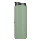 Modern Sage Green Personalisiert Black Typografy Thermosbecher (Nach rechts gedreht)