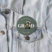 Modern Sage Green Pink Arch Photo Graduation Button (Beispiel)