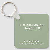 Modern Sage Green QR Code Business Promotional Schlüsselanhänger (Vorderseite)