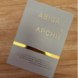 Modern Sage Green Rose Gold Minimalistische Hochze Folieneinladung