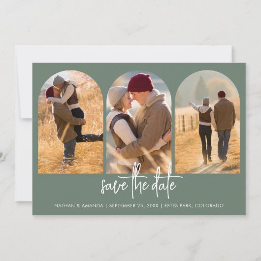 Modern Sage Green Save The Date (Vorderseite)