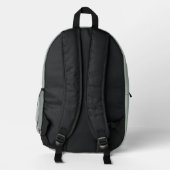 Modern Sage Green Script Monogram Bedruckter Rucksack (Rückseite)