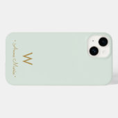 Modern Sage Green Script Monogram Case-Mate iPhone Hülle (Rückseite (Horizontal))