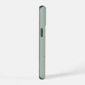 Modern Sage Green Script Monogram iPhone 15 Hülle (Rechte Seite)