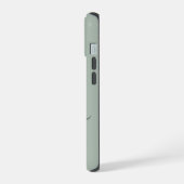 Modern Sage Green Script Monogram iPhone 15 Hülle (Linke Seite)