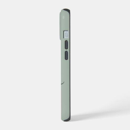 Modern Sage Green Script Monogram iPhone 15 Hülle (Linke Seite)
