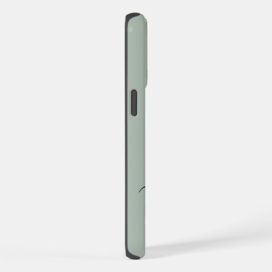 Modern Sage Green Script Monogram iPhone Hülle (Rechte Seite)
