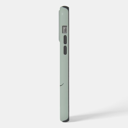 Modern Sage Green Script Monogram iPhone Hülle (Linke Seite)