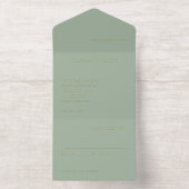 Modern Sage Green Simple Wedding All-in-One-Einladung (Innenseite)
