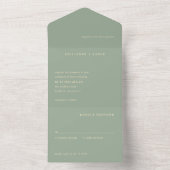 Modern Sage Green Simple Wedding All In One Einladung (Innen Boden)