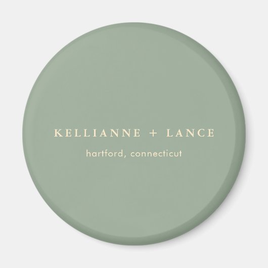 Modern Sage Green Simple Wedding Magnet (Vorne)