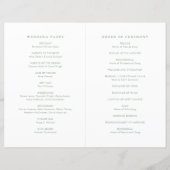 Modern Sage Green Simple Wedding Program (Rückseite)