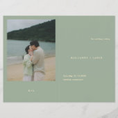 Modern Sage Green Simple Wedding Program Flyer (Vorne)