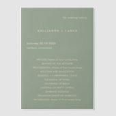 Modern Sage Green Simple Wedding Program Pergament Einladungen (Vorderseite)