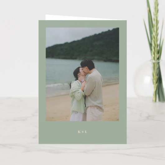 Modern Sage Green Simple Wedding Programm (Rückseite)