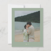 Modern Sage Green Simple Wedding Save the Date (Rückseite)