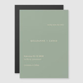 Modern Sage Green Simple Wedding Save the Date Magneteinladung (Vorne/Hinten)