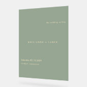 Modern Sage Green Simple Wedding Welcome Sign Acrylschild (Winkel)