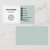 Modern Sage Green Social Media Visitenkarte (Vorne/Hinten)